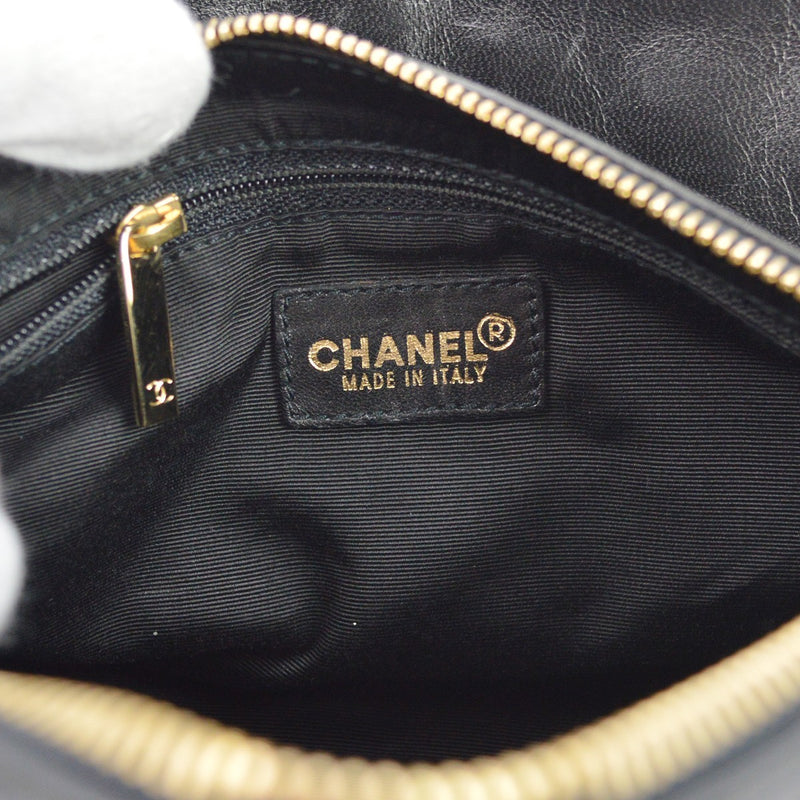 Chanel Chocolate Bar Barrel Quilted Leather Black Bag