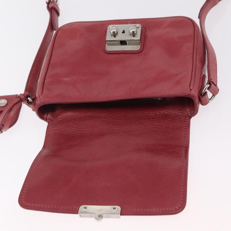 Miu Miu Madras Shoulder Leather Pink Bag