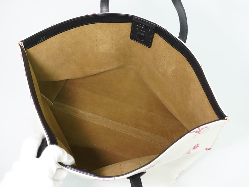 Loewe T Shopper Printed Canvas White Bag