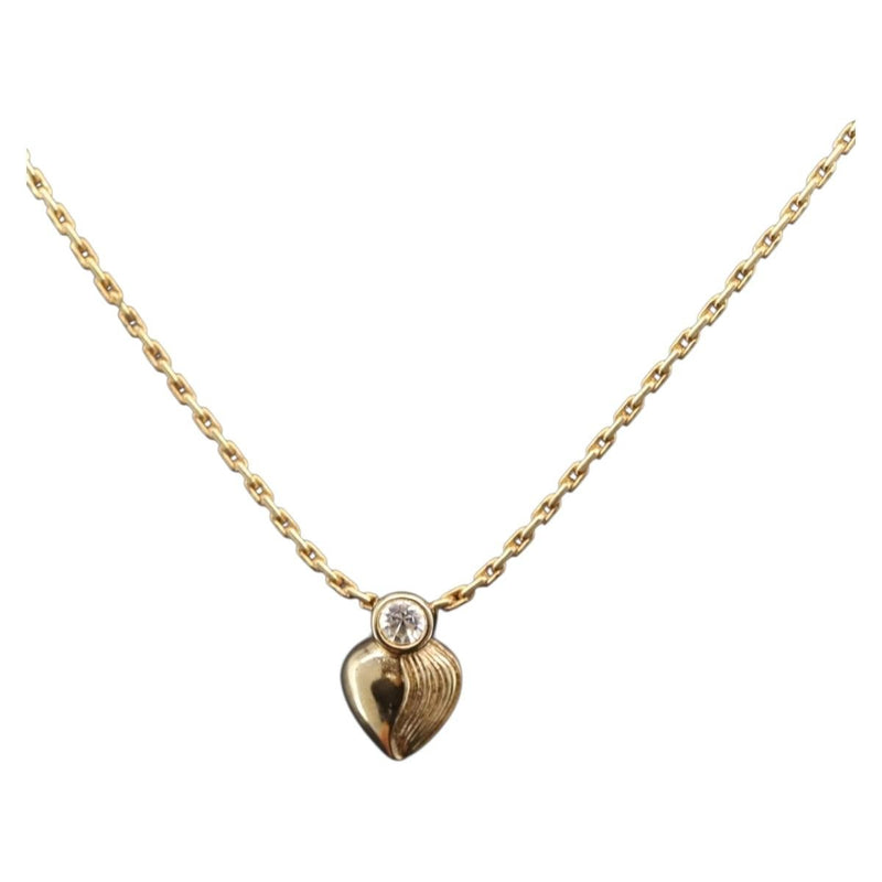 Christian Dior Logo Heart Pendant Metal Gold Bijoux