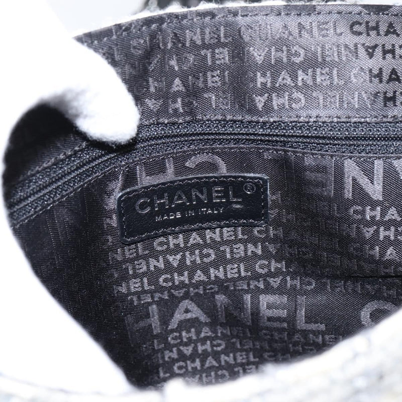 Chanel Camellia Messenger Tweed Gray Canvas