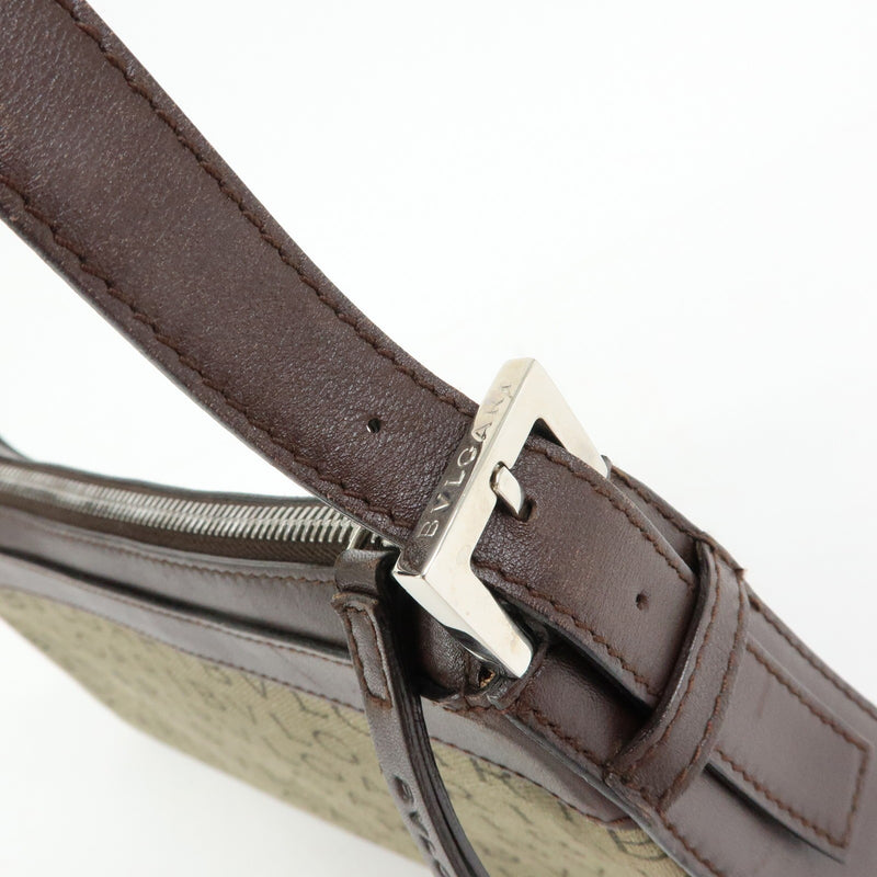Bvlgari Logomania Canvas With Leather Khaki Bag