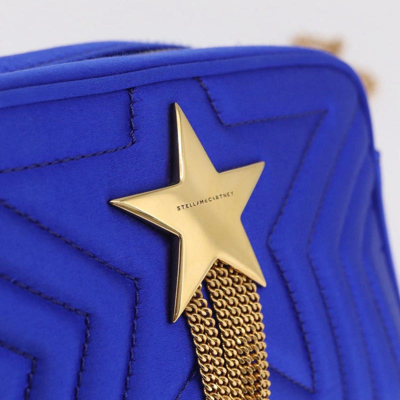 Stella Mccartney Star Camera Quilted Satin Blue Bag
