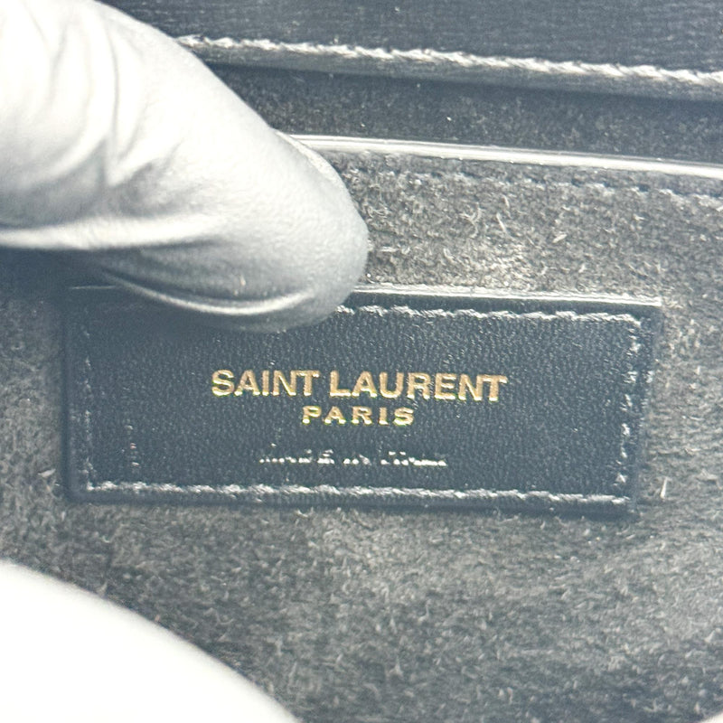 Saint Laurent Sunset Leather Black Calfskin Bag