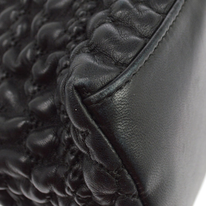 Chanel Hidden Chain Wrinkled Lambskin Black Leather Bag