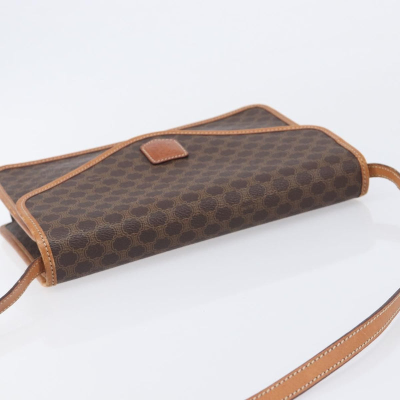 Celine Macadam Shoulder Canvas Brown Bag