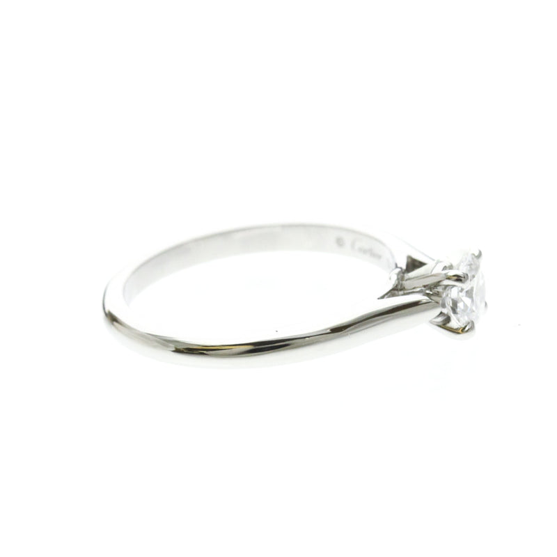 Cartier Solitaire 1895 18k White Gold With Rbc Diamond D-Vs1 Silver Platinum Bijoux