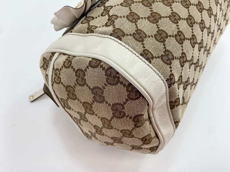 Gucci Trophy Boston Gg Canvas Beige Bag