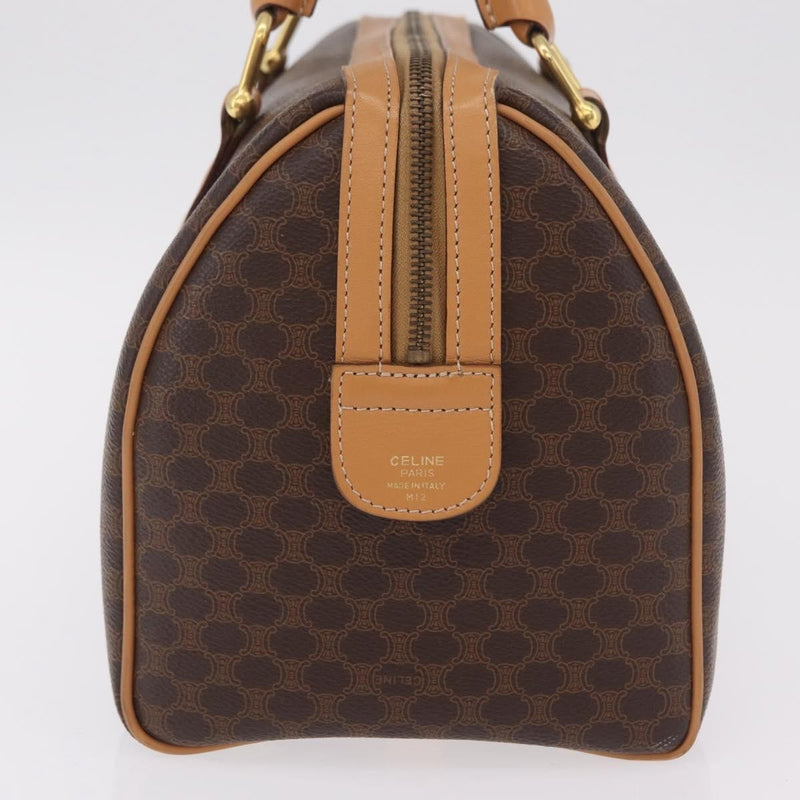 Celine Vintage Boston Macadam Coated Canvas Brown Pvc Bag