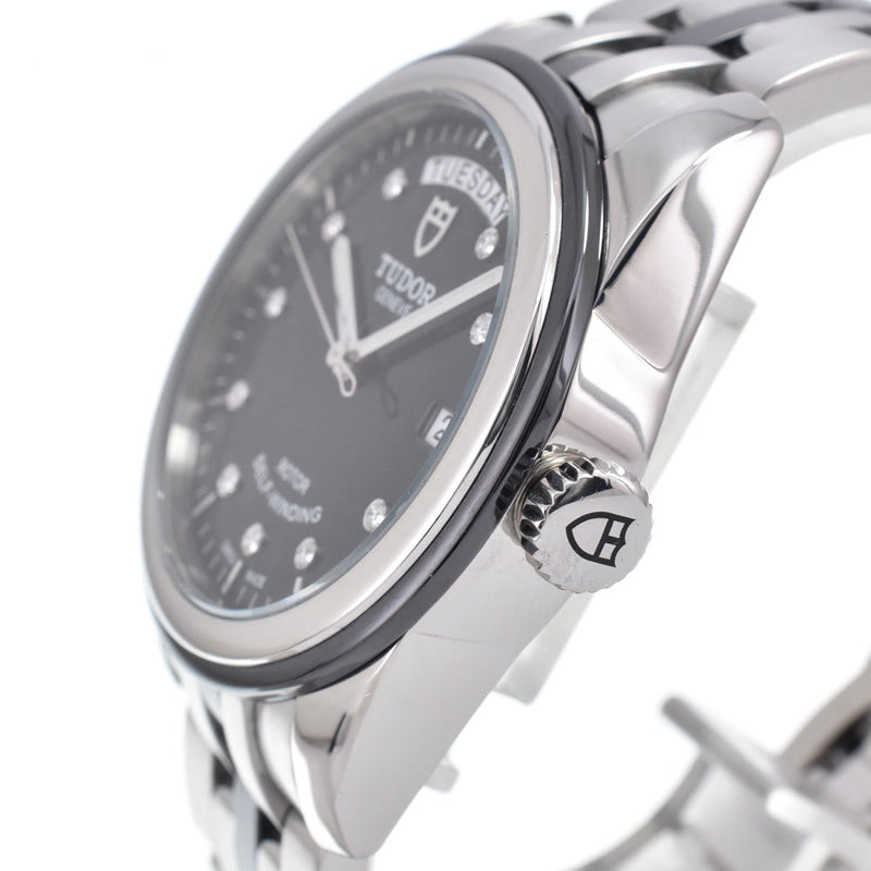 Tudor Glamour Day Date Automatic Stainless Steel With Diamonds Watches