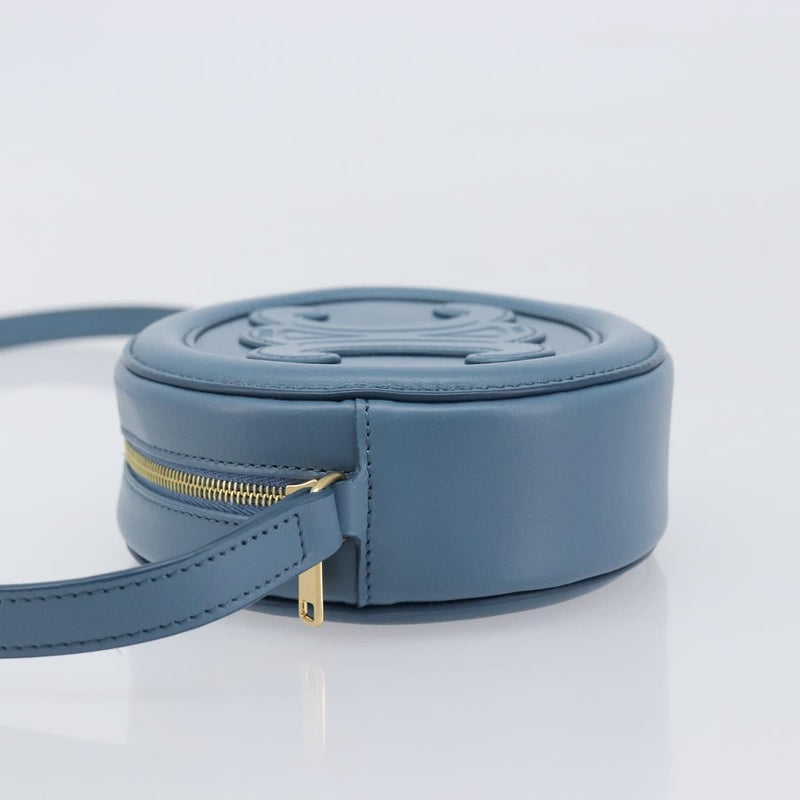 Celine Triomphe Oval Leather Blue Bag