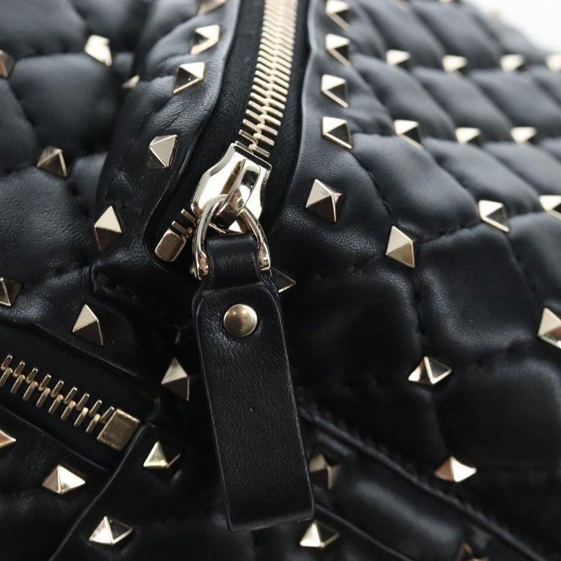 Valentino Garavani Rockstud Spike Quilted Leather Black Bag