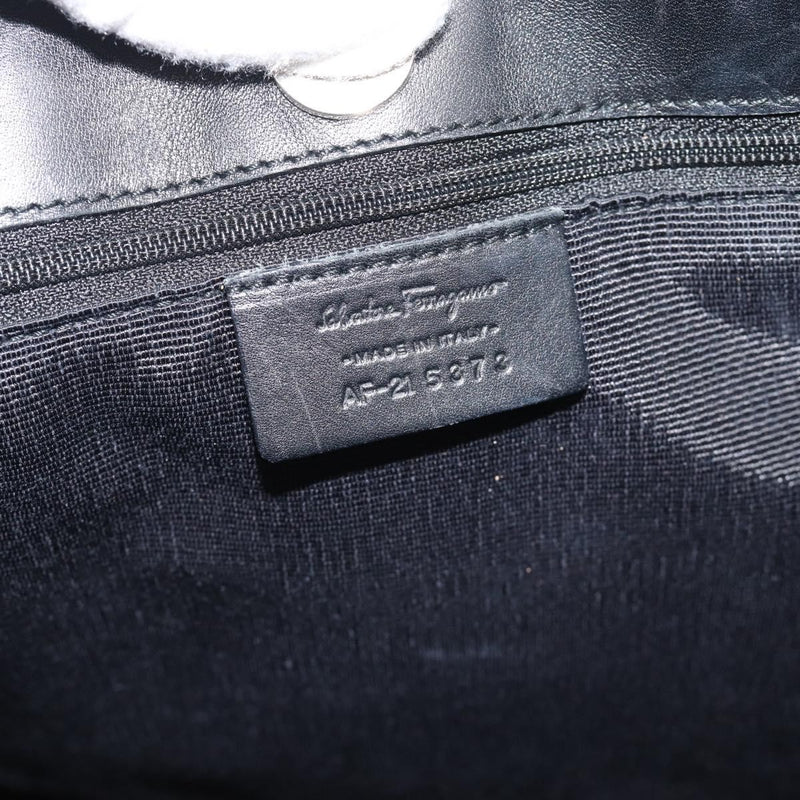 Salvatore Ferragamo Gancini Top Handle Canvas Black Bag