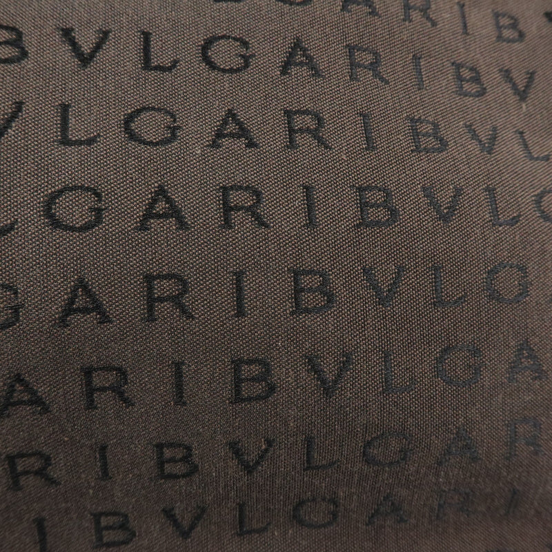 Bvlgari Logomania Suede Brown Canvas Bag