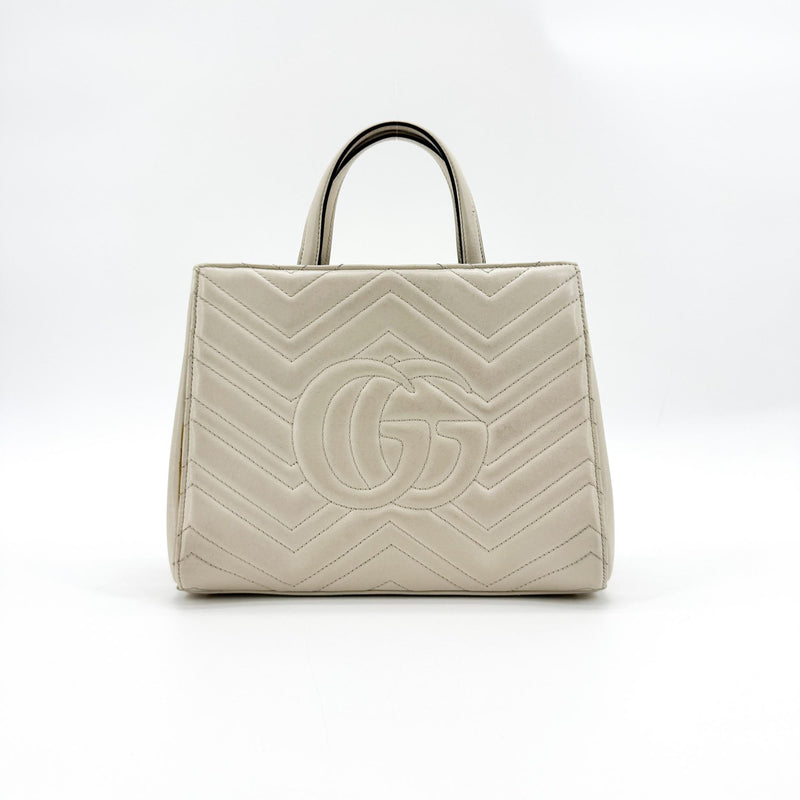 Gucci Gg Marmont Matelasse Leather Beige Calfskin Bag