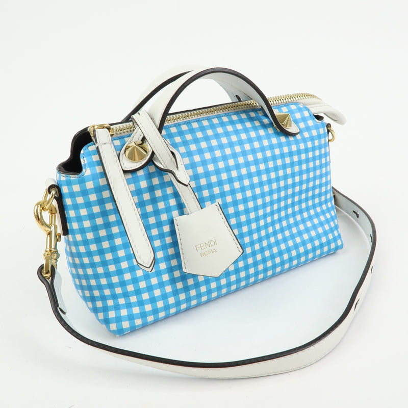 Fendi By The Way Satchel Printed Leather Blue