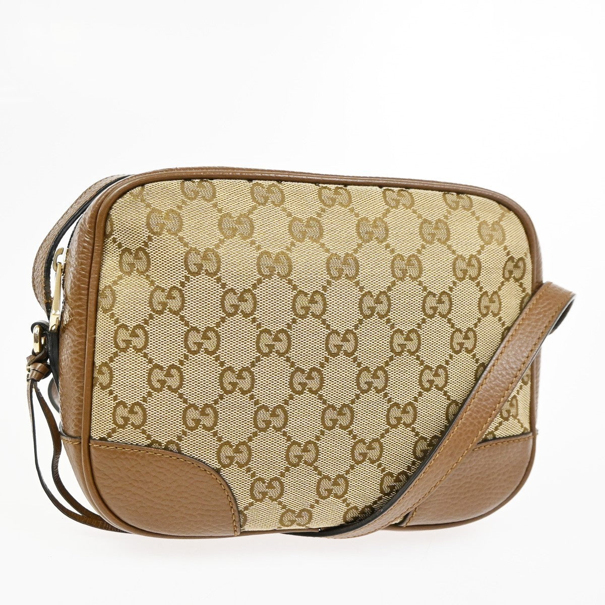 Gucci Bree Disco Gg Canvas With Leather Brown Bag