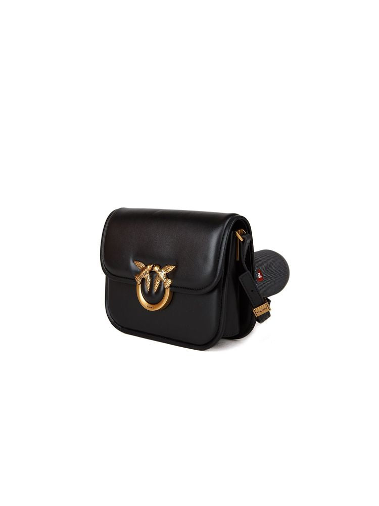 Pinko Love Box Crossbody Bag — Black Sheepskin
