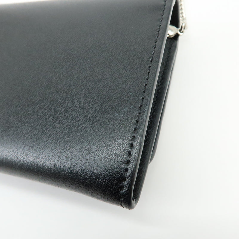 Fendi Continental Wallet On Chain Studded Leather Black Bag