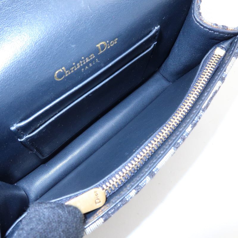 Christian Dior Saddle Belt Oblique Canvas Navy Bag
