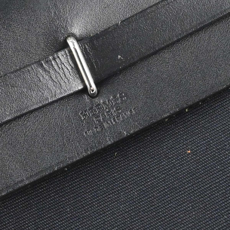 Hermes Herbag Toile And Leather Black Canvas Bag