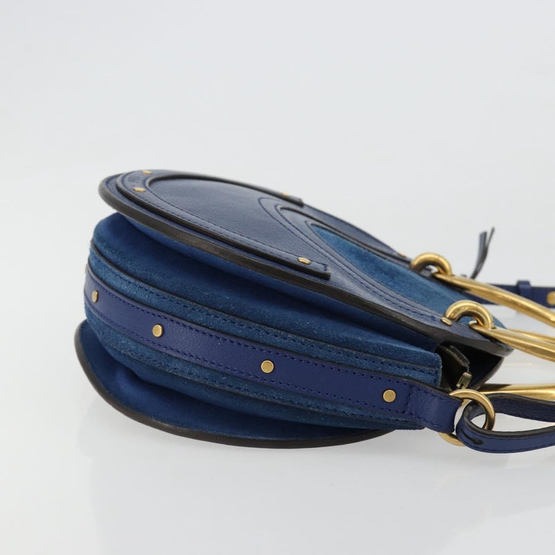 Chloe Pixie Leather And Suede Blue Bag