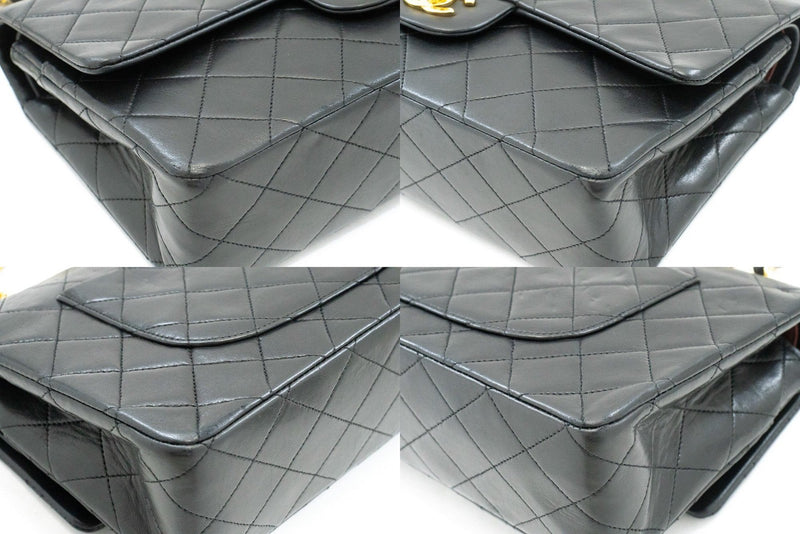 Chanel Timeless - Classic Double Flap Quilted Lambskin Black Leather Bag