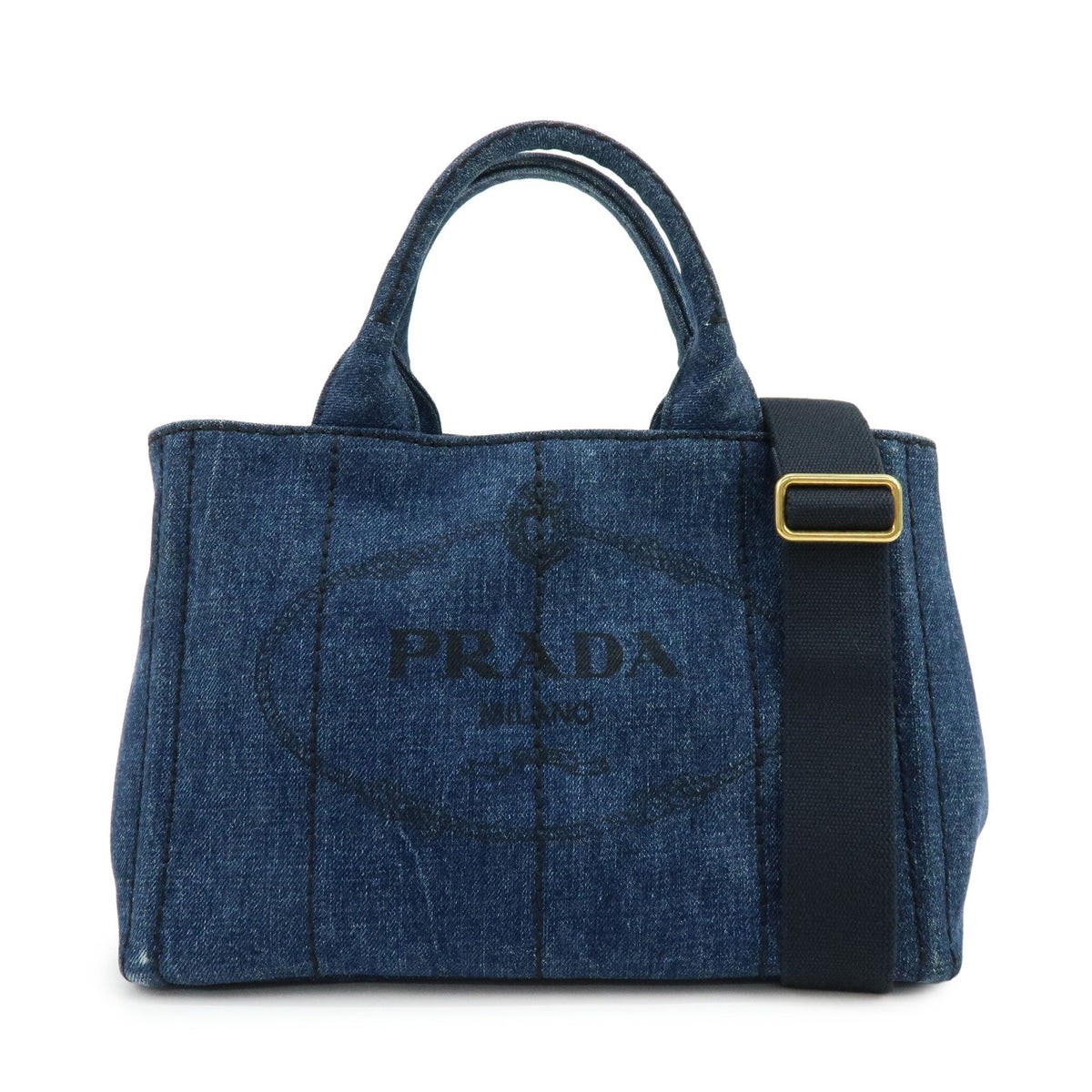 Prada Canapa Convertible Denim Blue Denim_jeans Bag