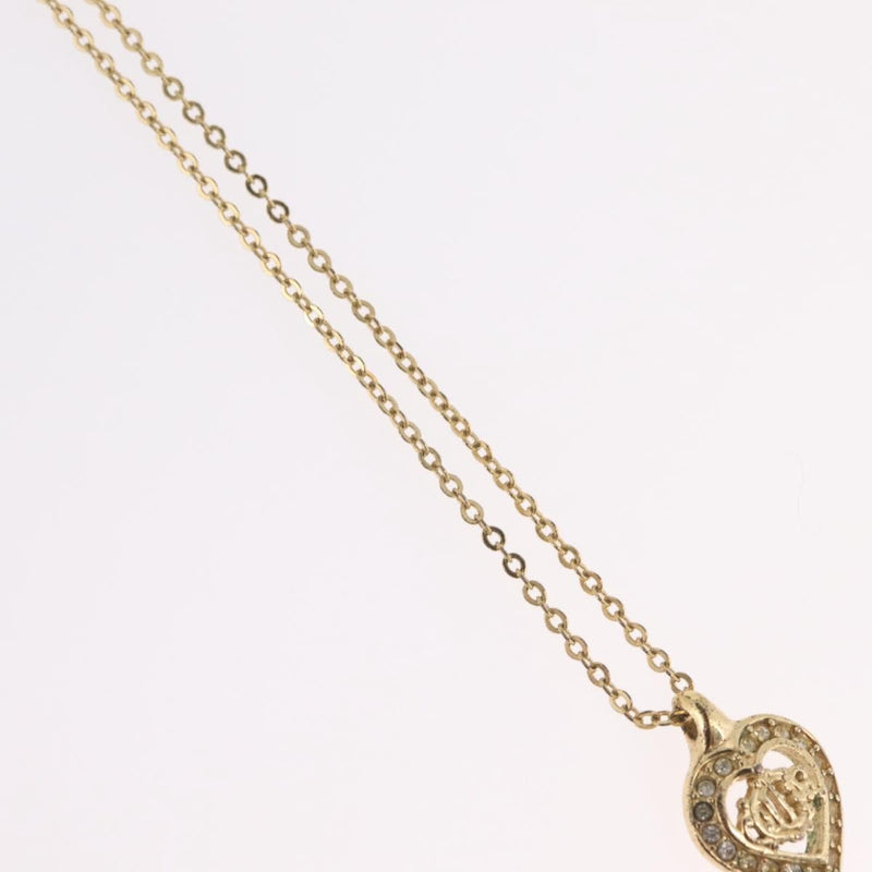 Christian Dior Logo Heart Pendant Metal Gold Bijoux