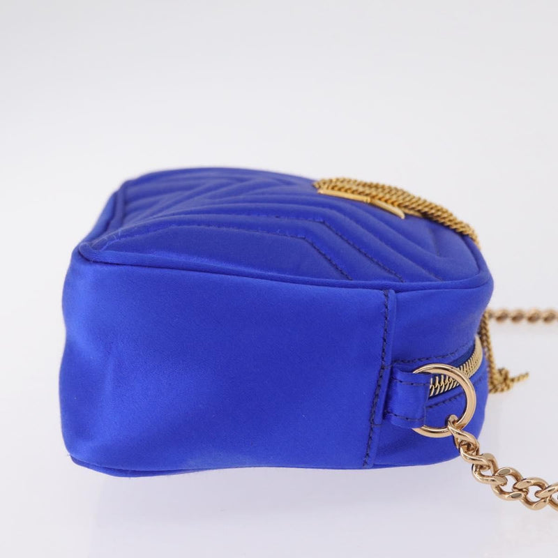 Stella Mccartney Star Camera Quilted Satin Blue Bag