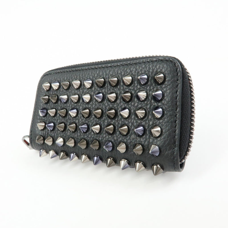 Christian Louboutin Panettone Coin Purse Spiked Leather Black Accessory