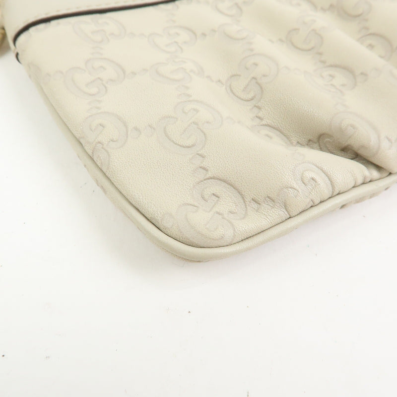Gucci Heart Wristlet Guccissima Leather Beige Bag