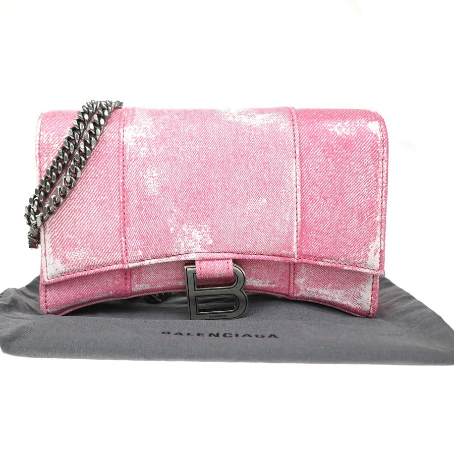 Balenciaga Hourglass Sling Leather Pink Bag