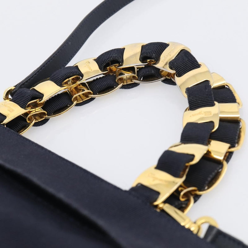 Salvatore Ferragamo Vala Canvas Navy Bag