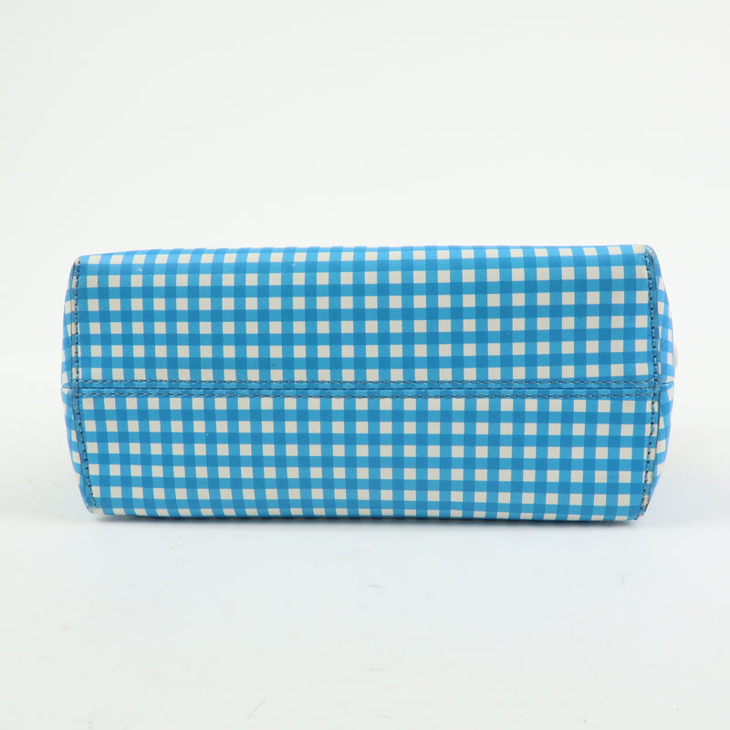 Fendi By The Way Satchel Printed Leather Blue