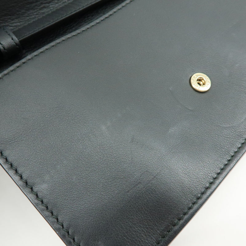 Gucci Interlocking Wallet On Chain Leather Black Bag