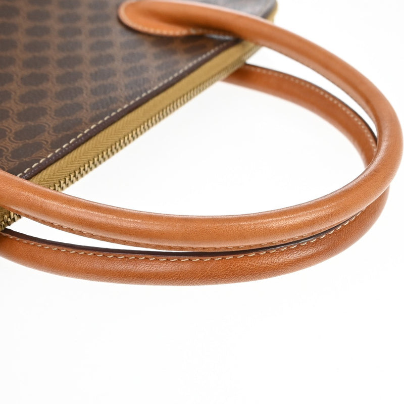 Celine Macadam Leather Brown Canvas Bag