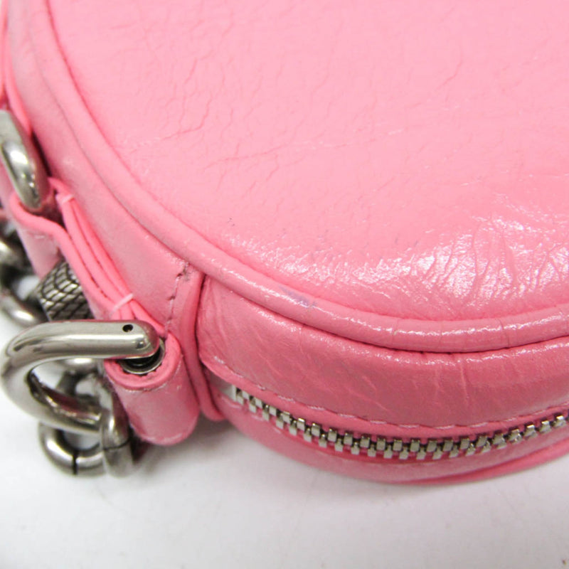 Balenciaga Le Cagole Giant Studs Heart Chain Leather Pink Bag