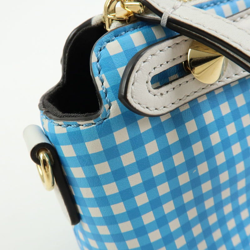 Fendi By The Way Satchel Printed Leather Blue