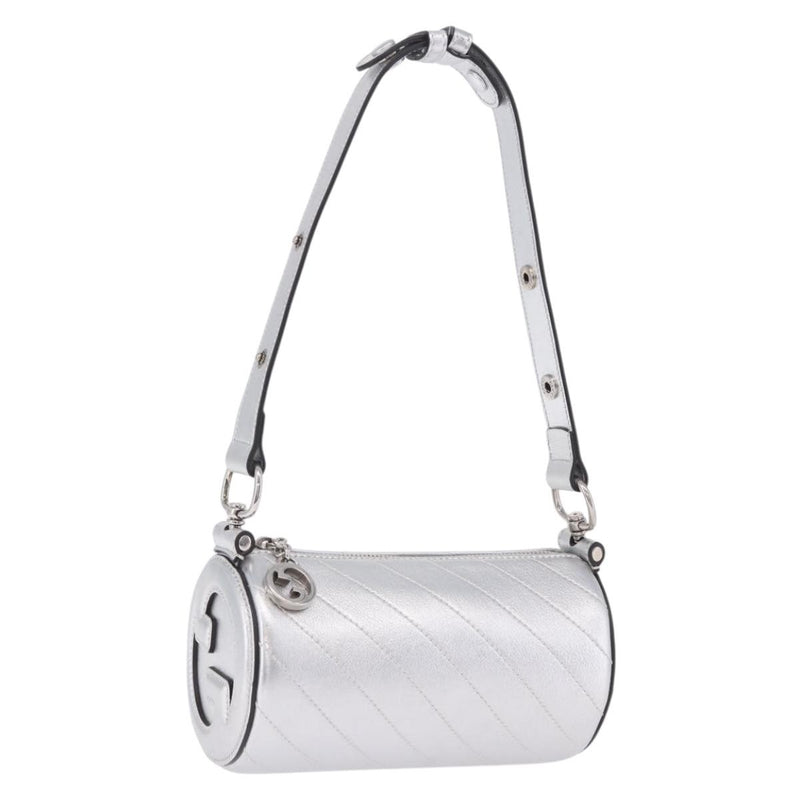 Gucci Blondie Diagonal Quilted Leather Silver Bag