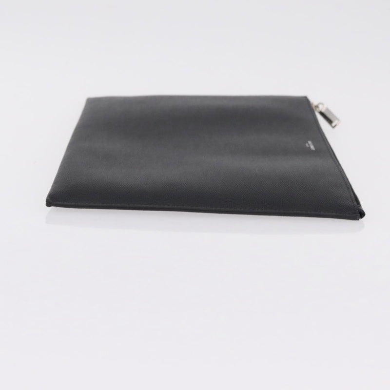 Saint Laurent Letters Zip Clutch Leather Black