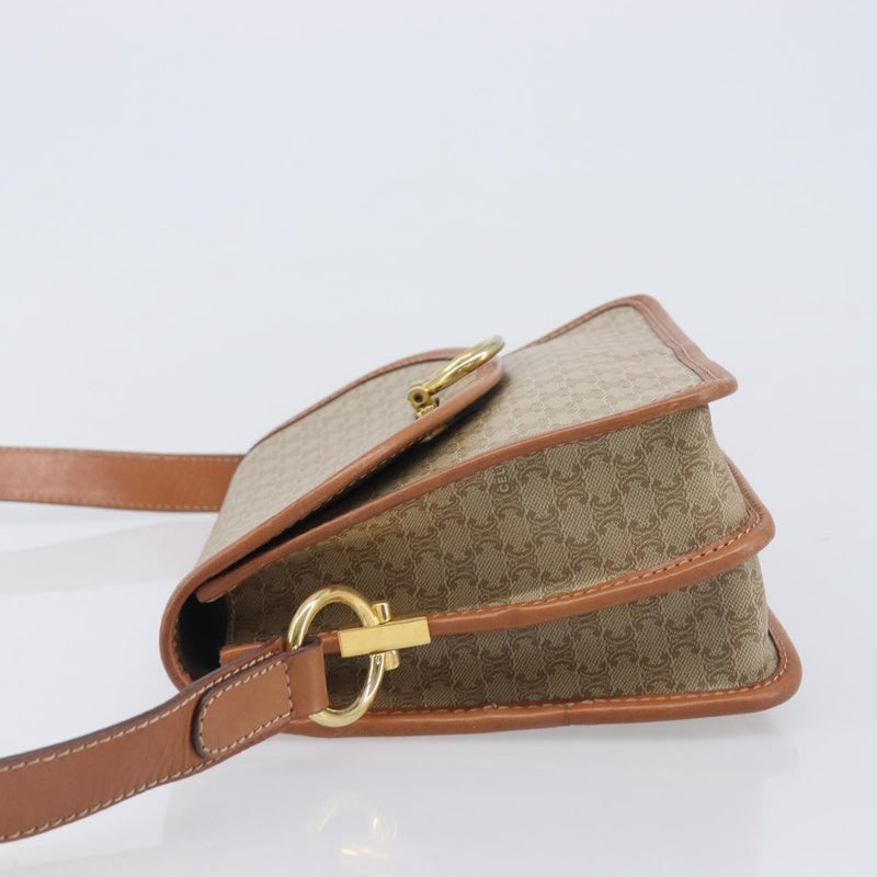 Celine Macadam Shoulder Canvas Beige Bag