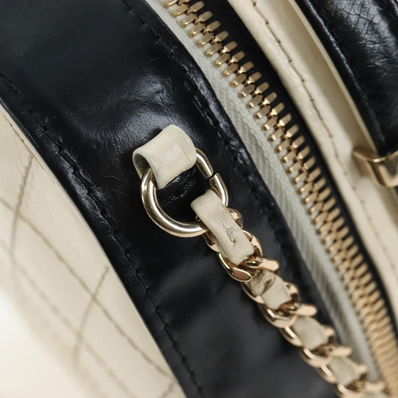 Chanel Vanity Case Quilted Crumpled Calfskin White Leather Bag
