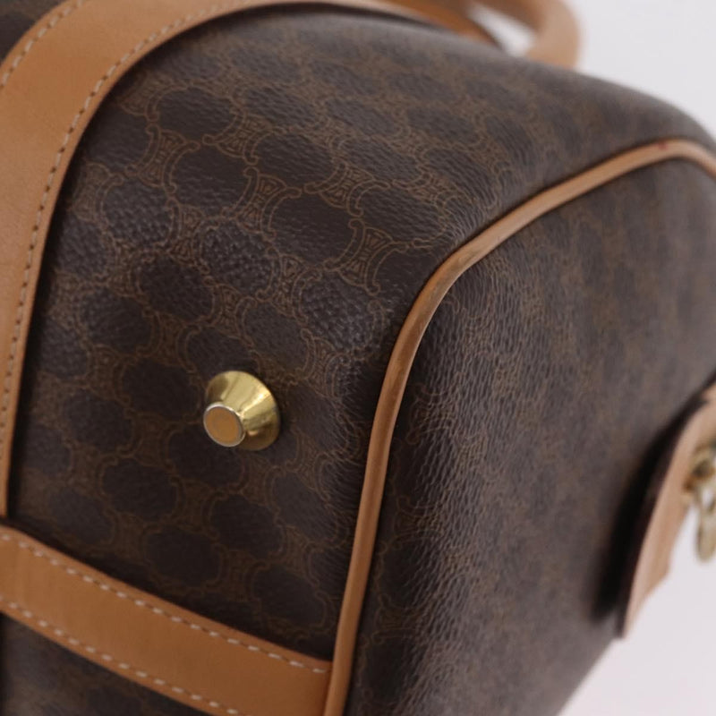 Celine Vintage Boston Macadam Coated Canvas Brown Pvc Bag