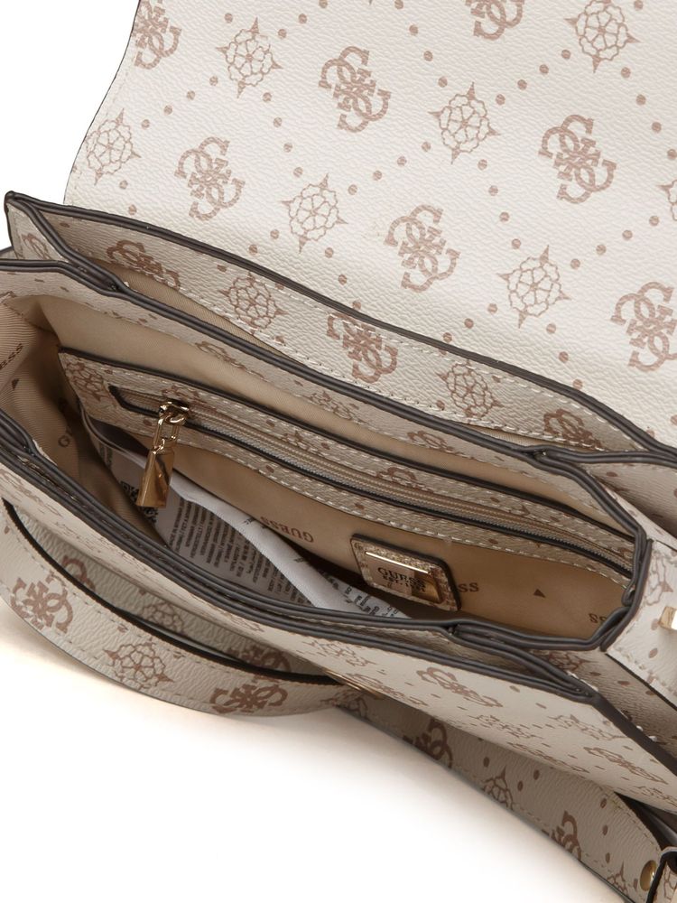 Guess Emelie Shoulder Bag — Beige Polyurethane