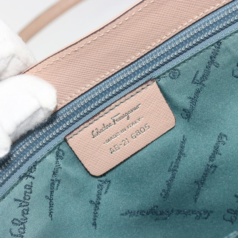 Salvatore Ferragamo Gancini Leather Beige Bag
