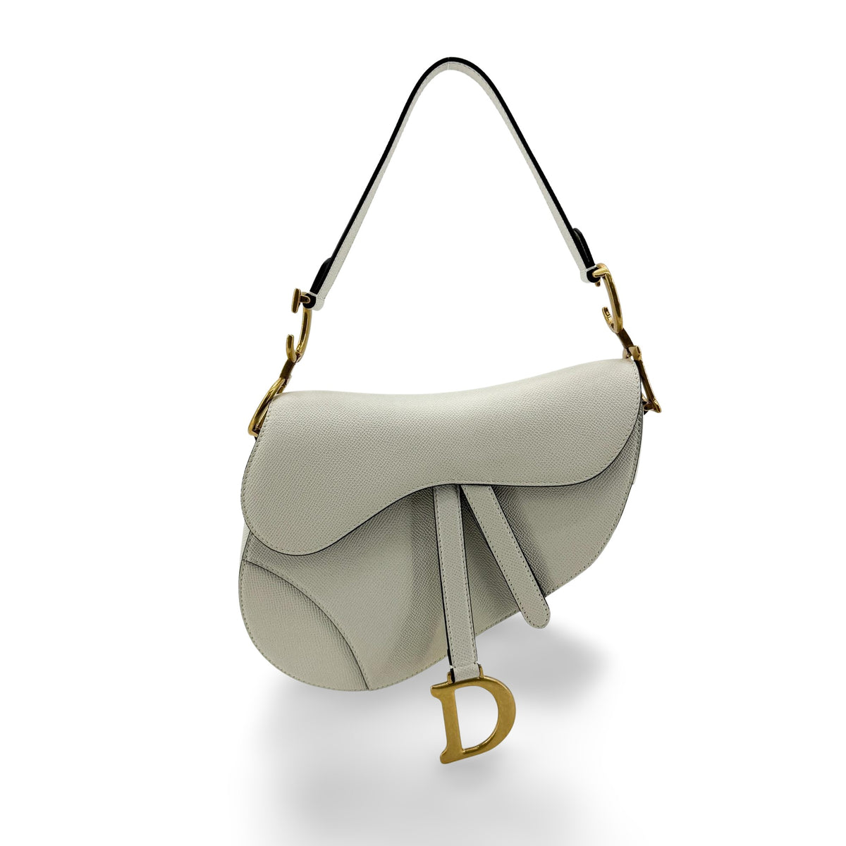 Christian Dior Saddle Leather White Bag
