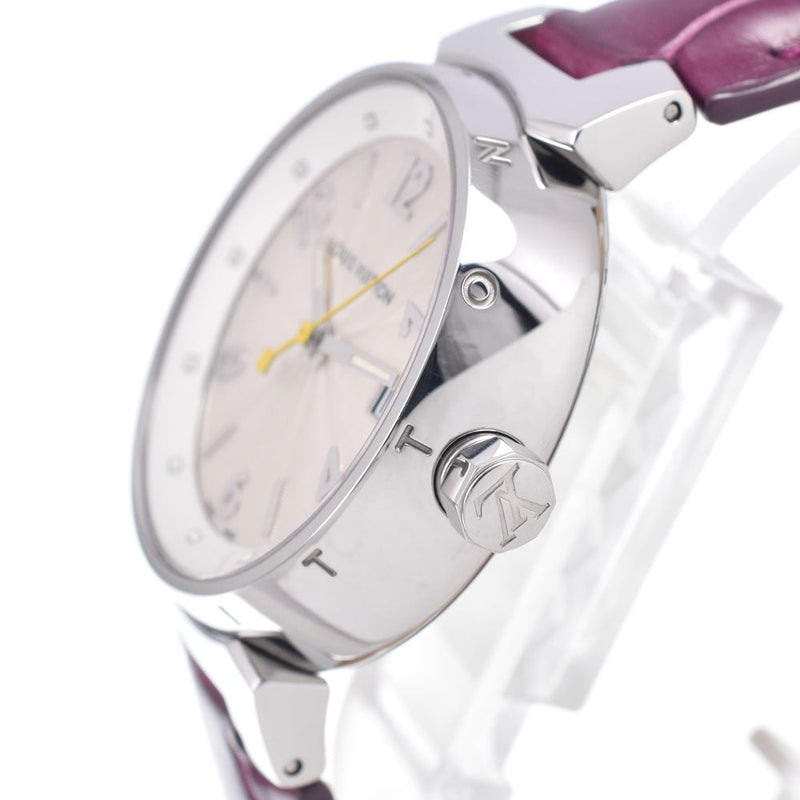 Louis Vuitton Tambour Quartz Stainless Steel And Monogram Vernis Watches