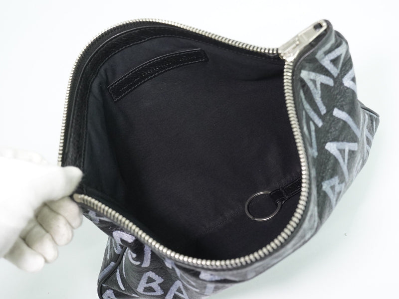 Balenciaga Graffiti Leather Black Bag