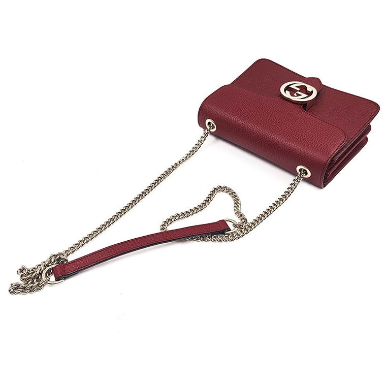 Gucci Interlocking Leather Burgundy Bag